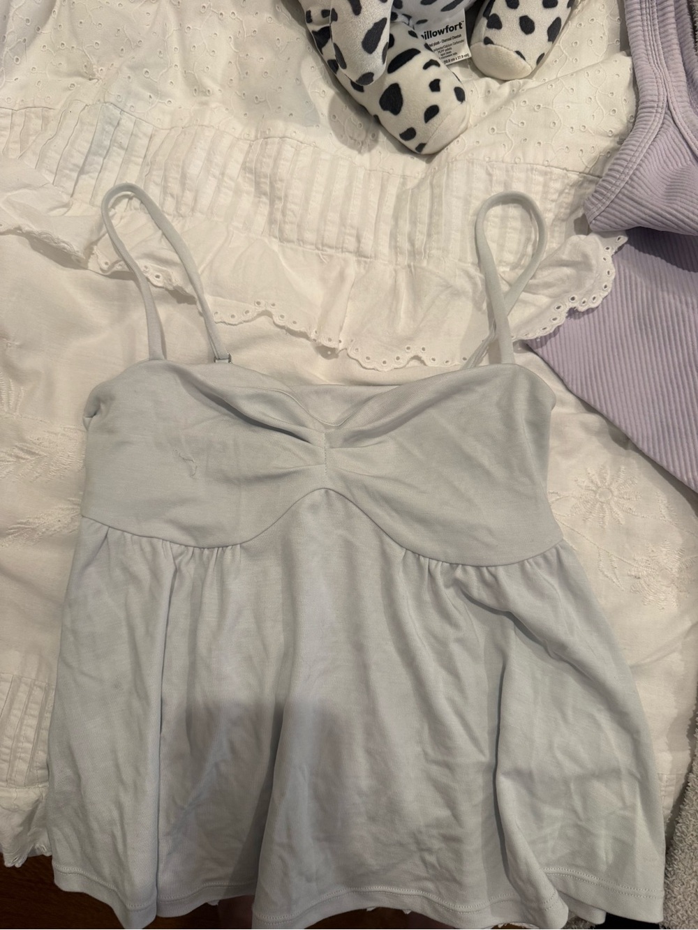 Light Blue Women's Bandeau Camisole with Spaghetti Straps